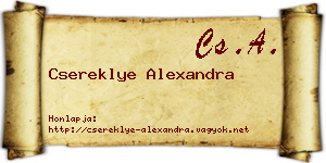 Csereklye Alexandra névjegykártya